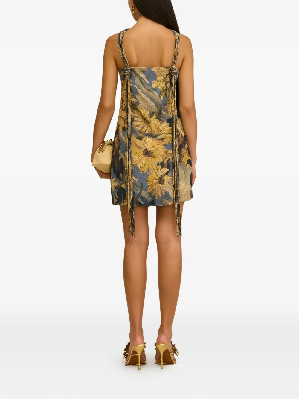 Cult Gaia Mini-halterjurk met bloemenprint Geel
