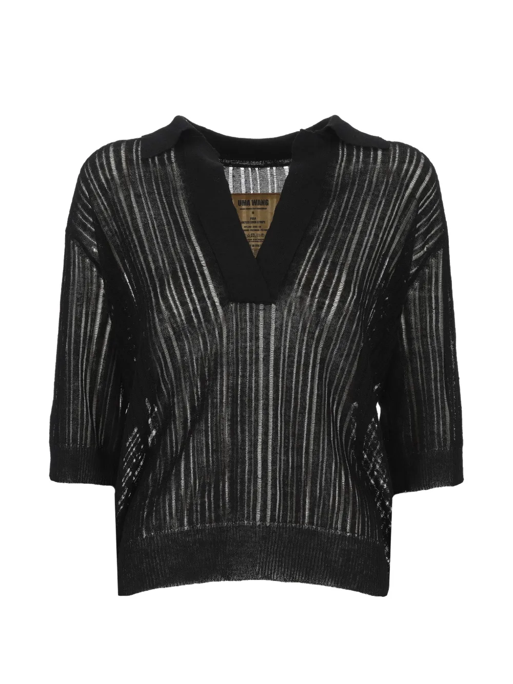 Uma Wang Maglione con scollo a V - Nero