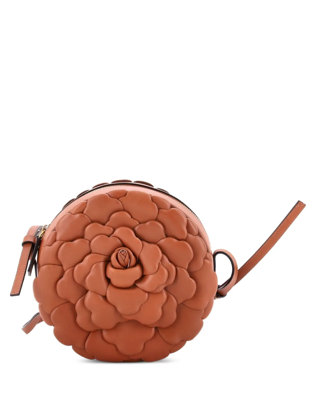 Valentino Garavani Pre-Owned Atelier 03 Rose Edition Round Leather crossbody bag - Marrone