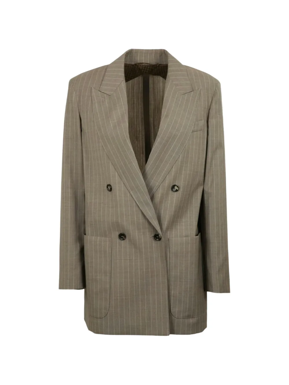 Max Mara pinstripe double-breasted blazer - Nude
