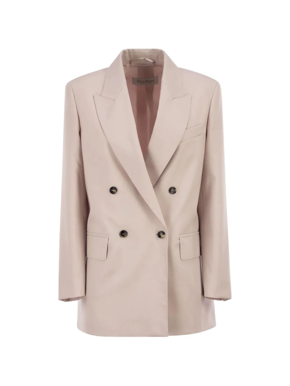 Max Mara double-breasted peak-lapel blazer - Toni neutri
