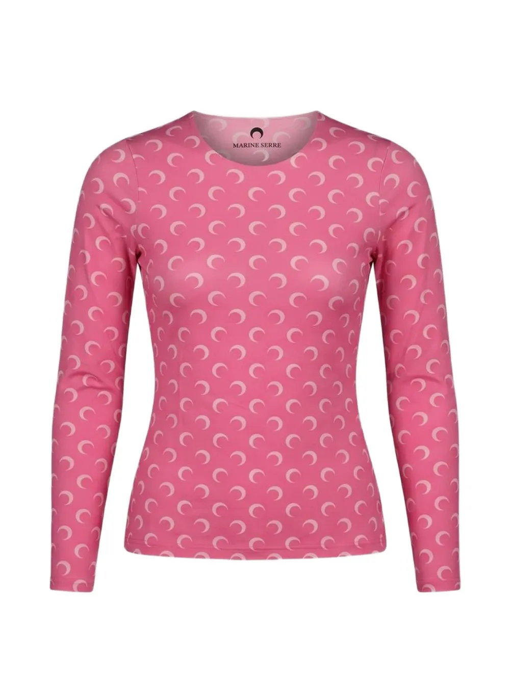 Marine Serre Moon-print jersey top - Rosa