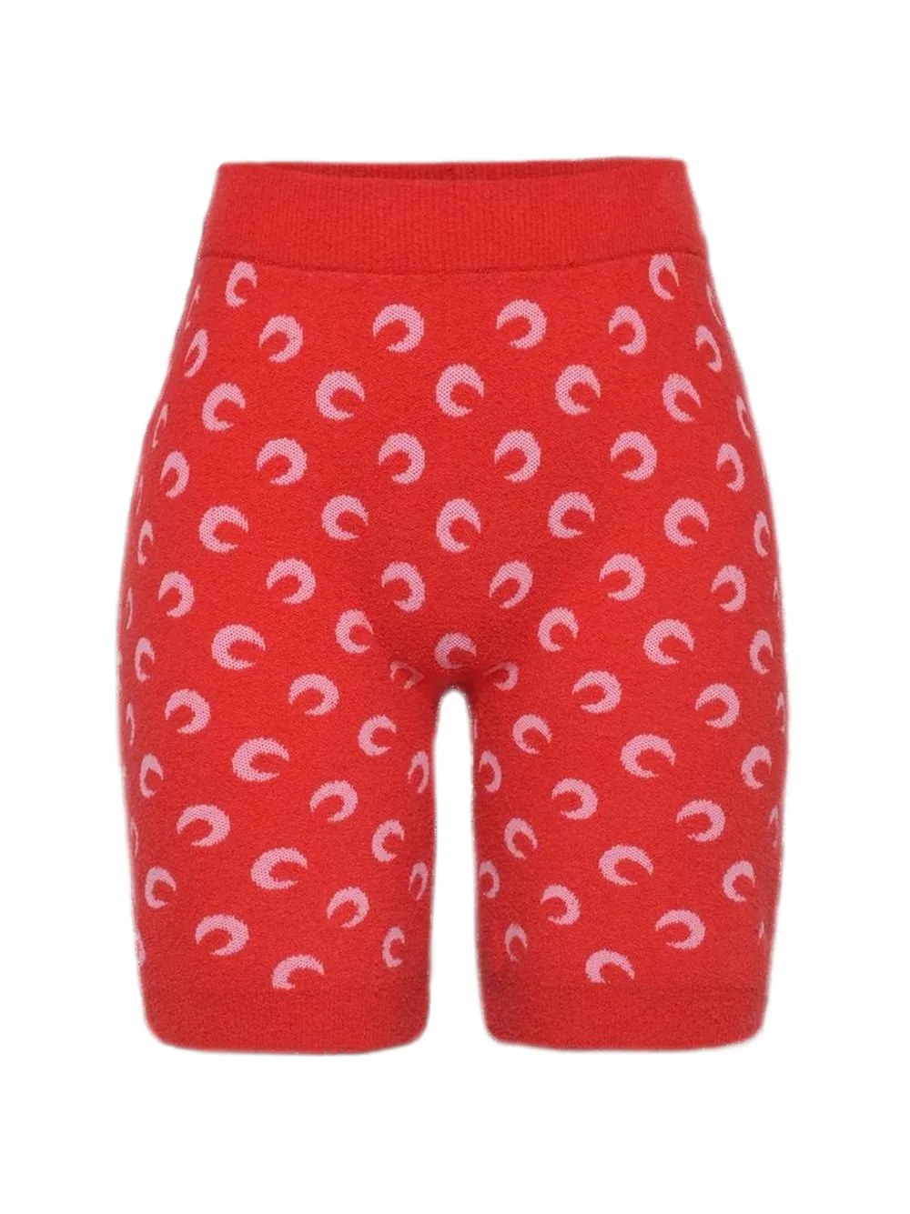 Marine Serre Moon jacquard bouclette shorts - Rosso