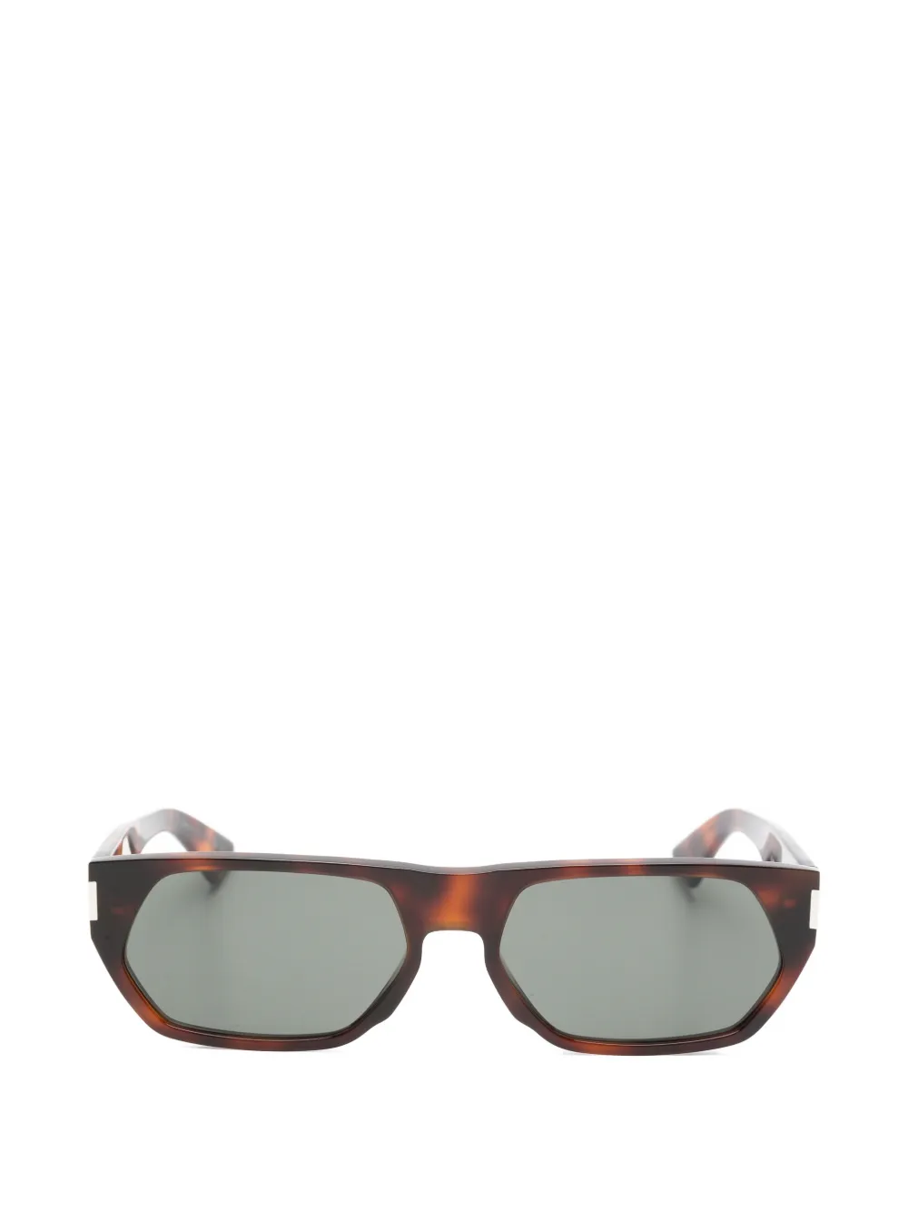 Saint Laurent Eyewear Occhiali da sole rettangolari tartarugati - Marrone