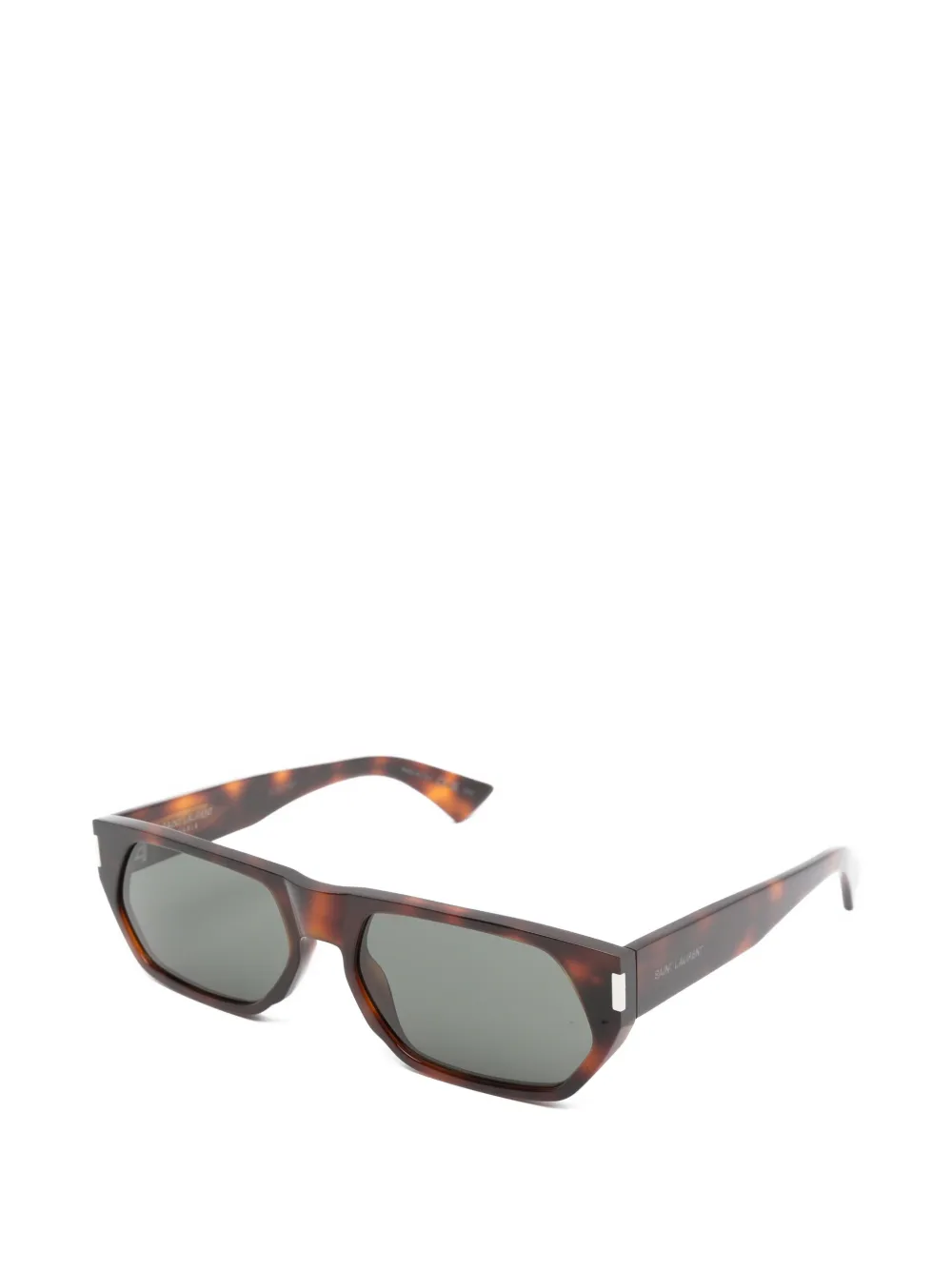 Saint Laurent Eyewear Zonnebril met rechthoekig montuur Bruin