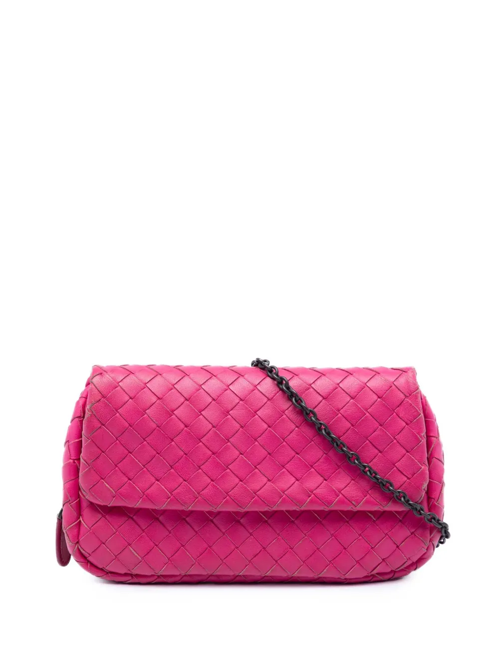 Bottega Veneta Pre-Owned 2012-2026 Mini Nappa Intrecciato Expandable Chain Flap crossbody bag - Rosa