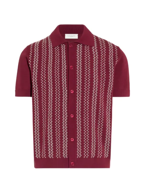Paolo Pecora camisa con rayas bordadas