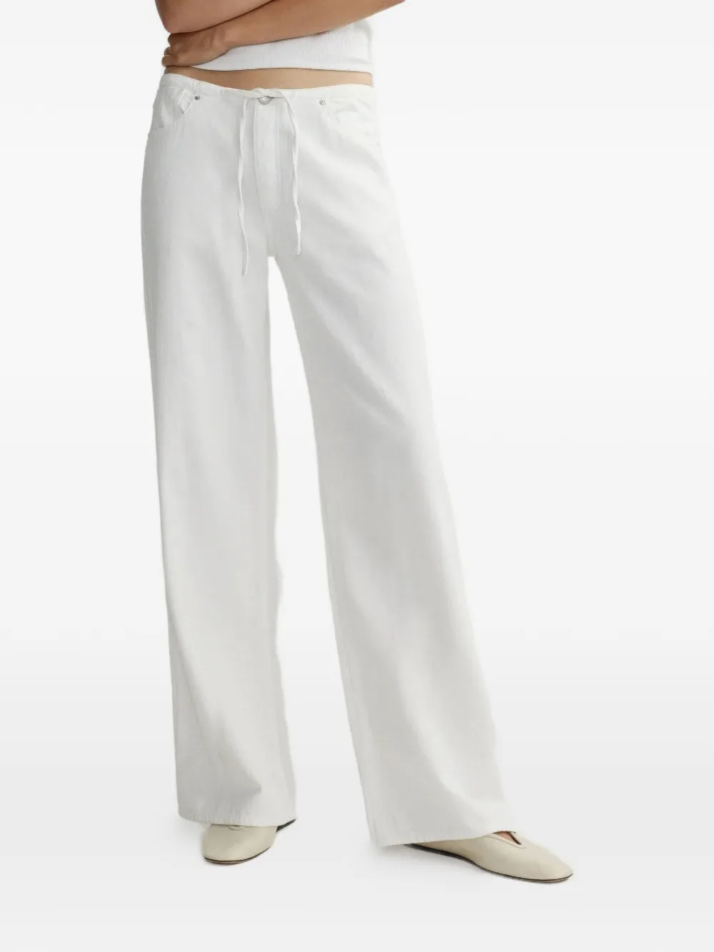 DL1961 Sienna drawstring wide-leg jeans - Bianco