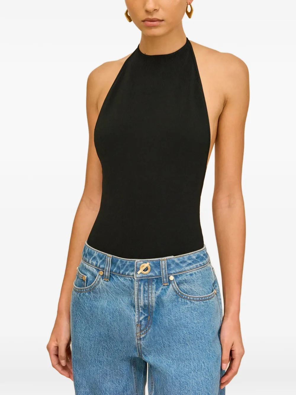 Cult Gaia Minnie halterneck backless bodysuit - Nero