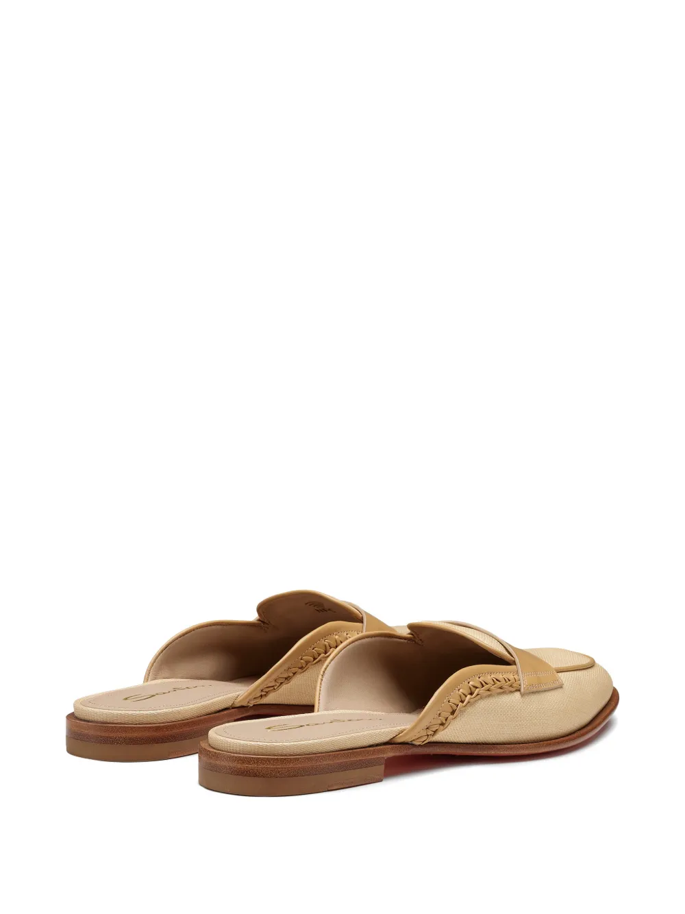 Santoni Platte muiltjes met leren afwerking Beige