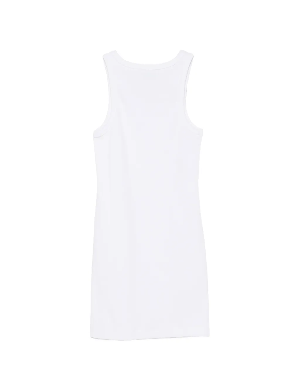 MOSCHINO JEANS Geribbelde mini-jurk met logoprint Wit