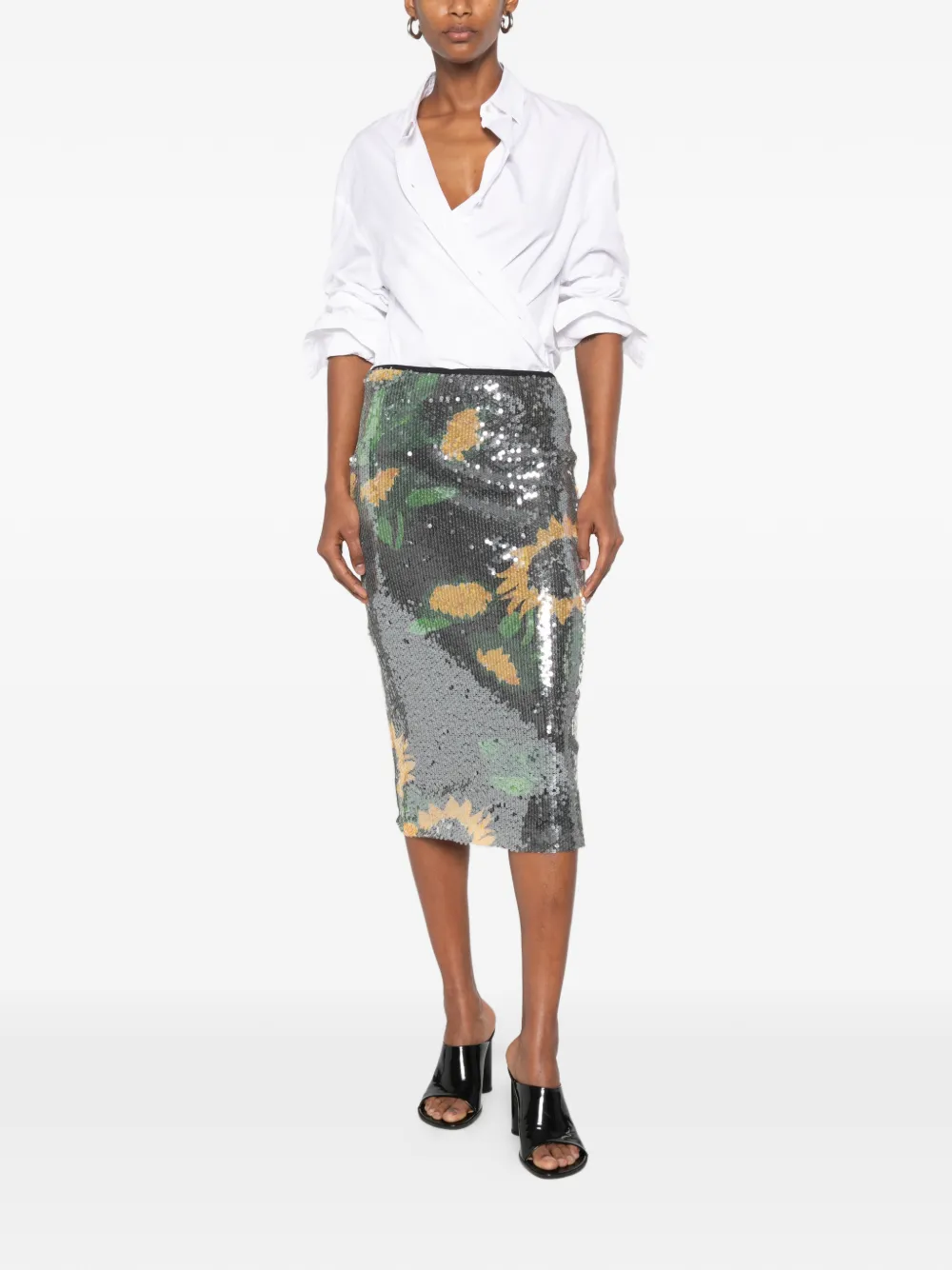 MOSCHINO JEANS Midi-rok met pailletten Zwart