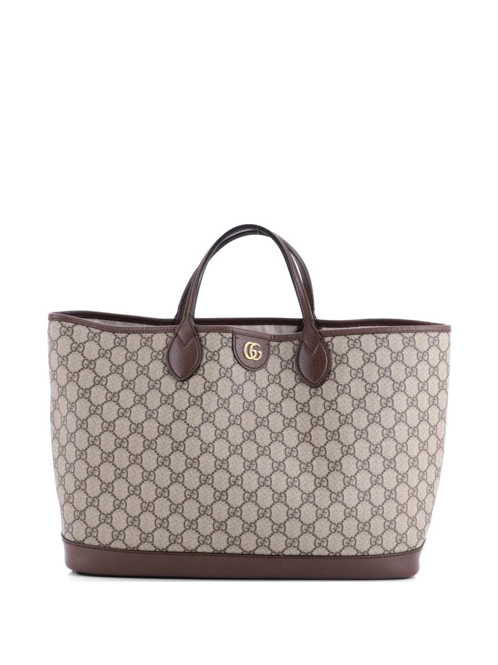 Gucci Pre-Owned Ophidia Top Handle Shopping GG Coated Canvas and Leather Medium tote bag - Marrone