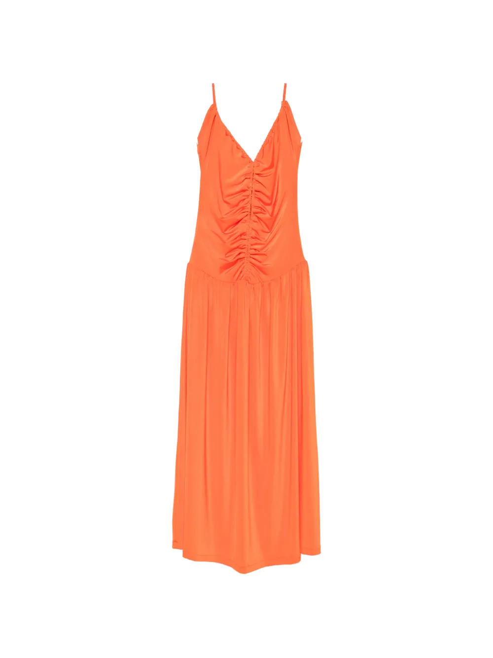 Raquel Diniz New Eva ruched ruffled-trim dress - Arancione