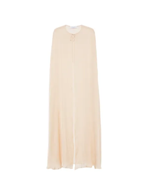 Raquel Diniz tie-fastening semi-sheer cape
