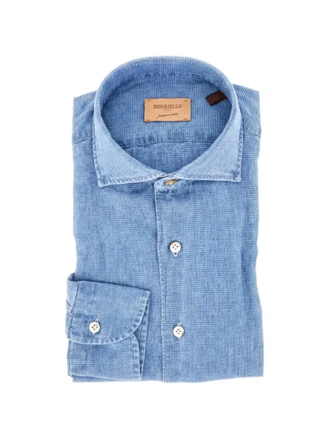 BORRIELLO NAPOLI denim-effect cotton shirt