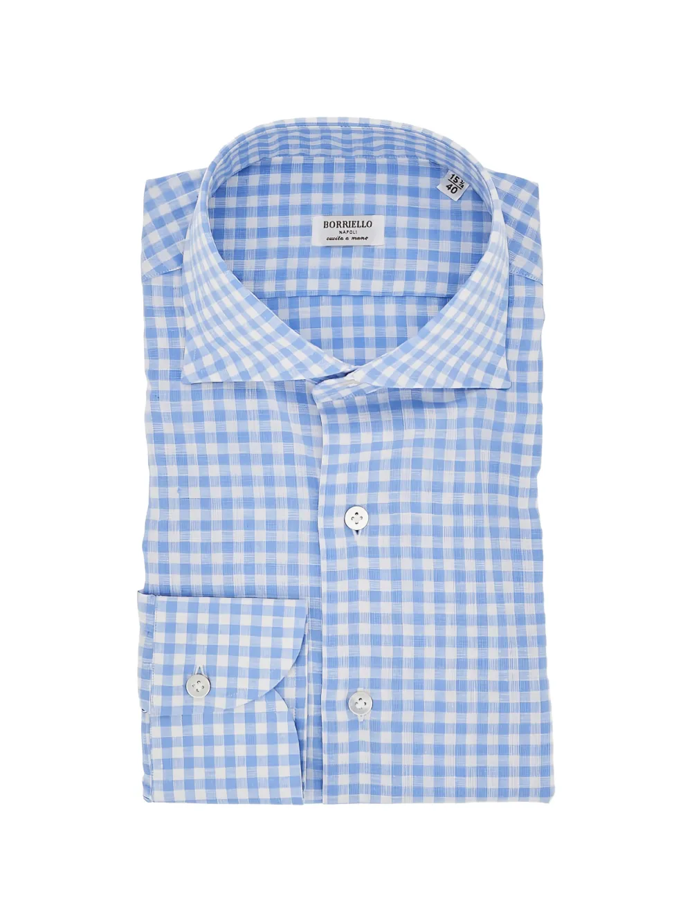 BORRIELLO NAPOLI gingham-check shirt - Blu