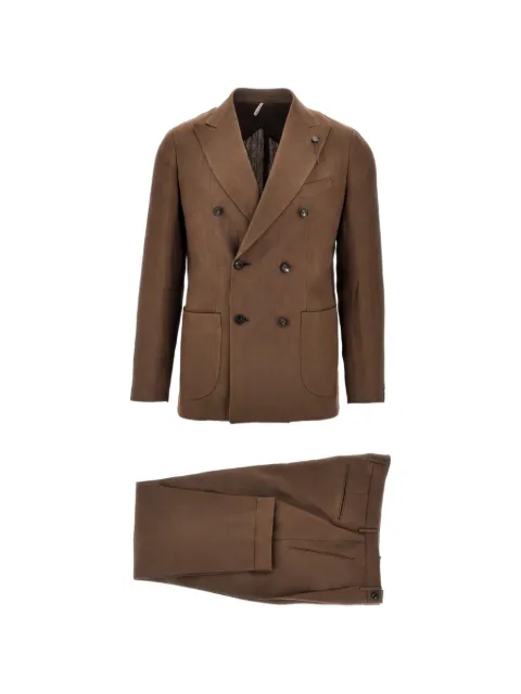 Santaniello double-breasted linen suit
