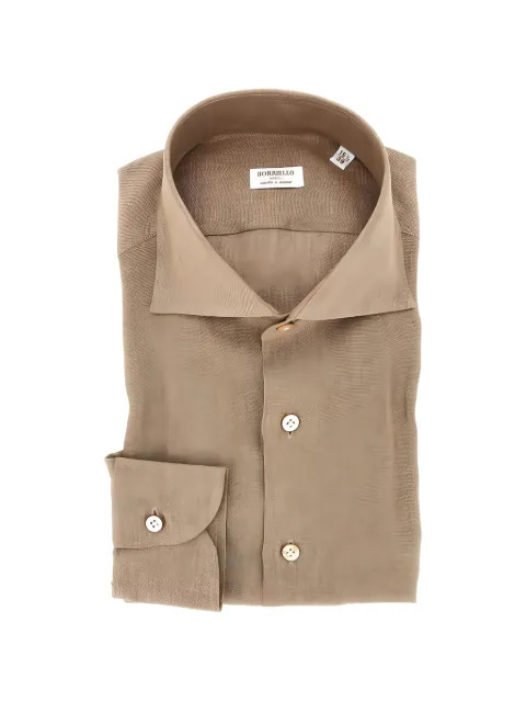 BORRIELLO NAPOLI spread-collar linen shirt