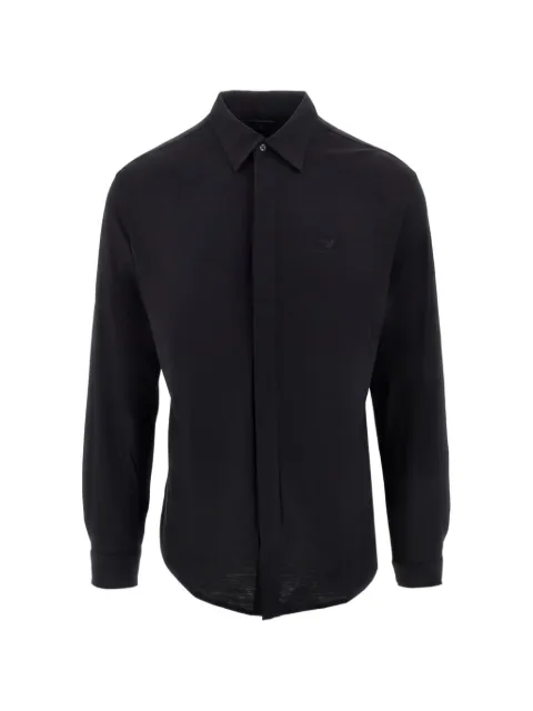 Emporio Armani logo-embroidered long-sleeve shirt