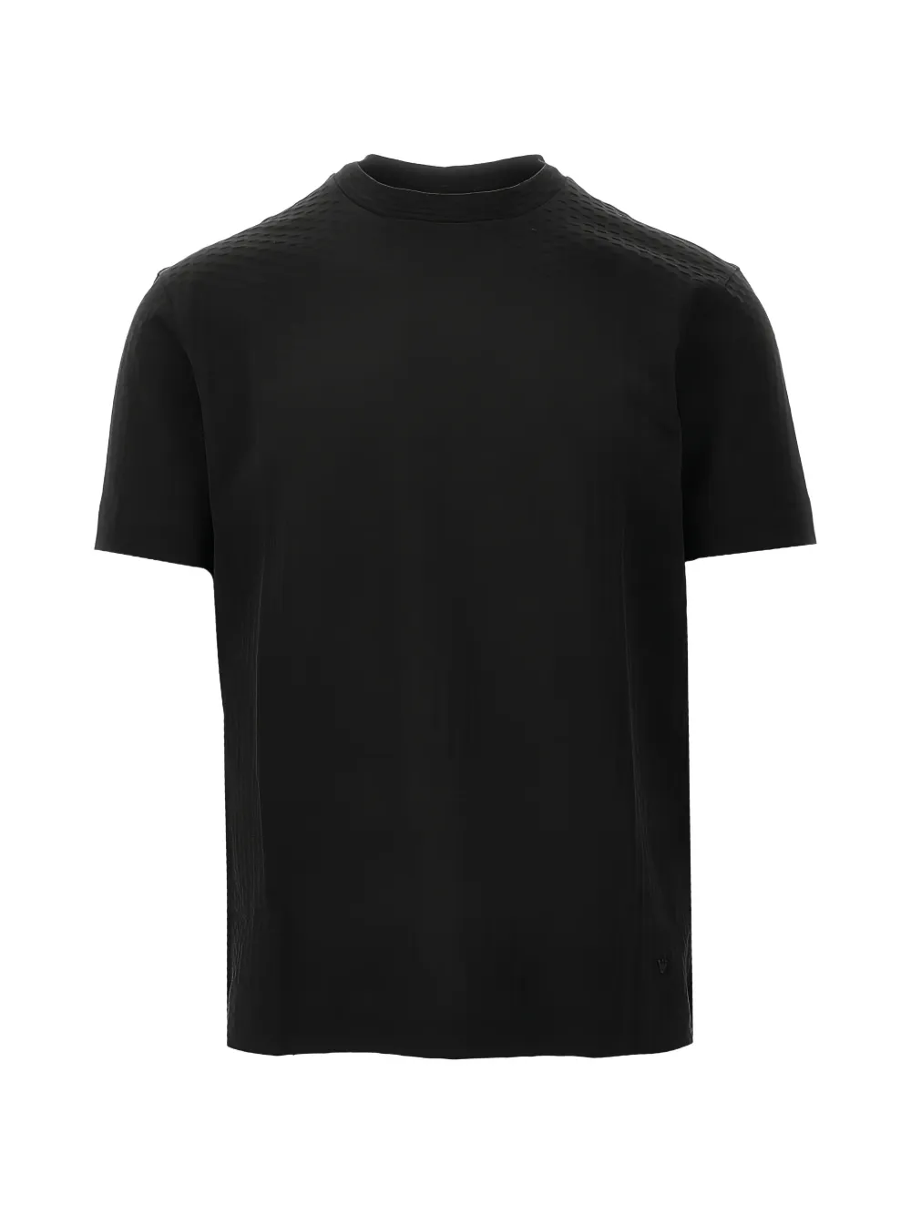 Emporio Armani diamond-textured cotton T-shirt - Nero