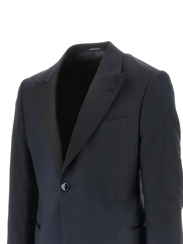 Emporio Armani ピークドラペル シングルスーツ | ブルー | FARFETCH JP