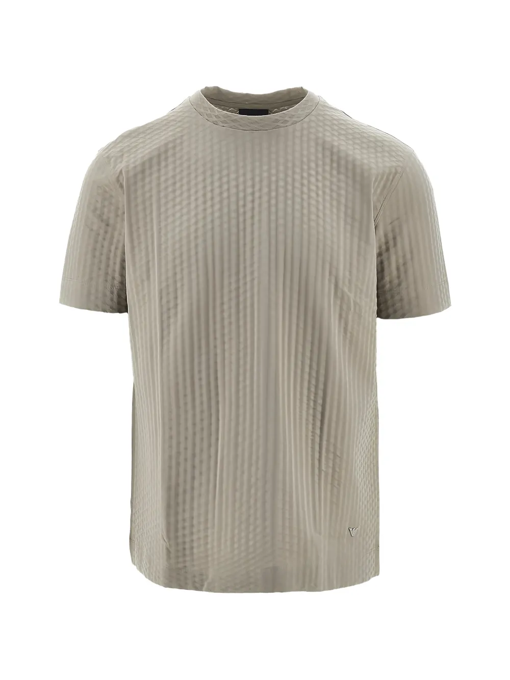 Emporio Armani diamond-textured logo-plaque T-shirt - Toni neutri