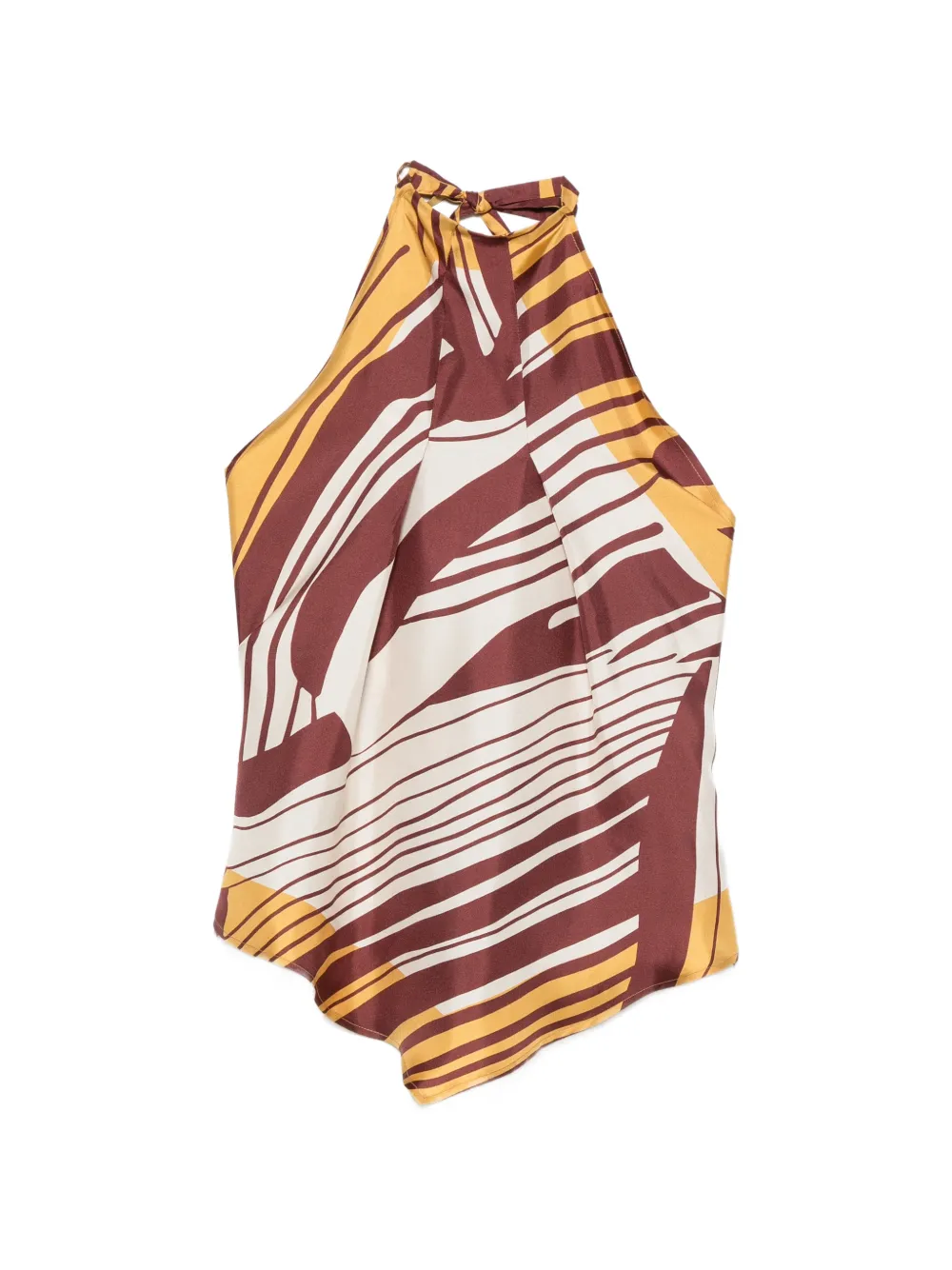 Raquel Diniz Lea abstract-print halterneck top - Marrone