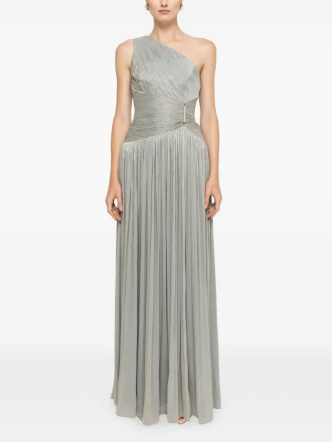 NISSA vestido maxi con diseño plisado y hombro descubierto