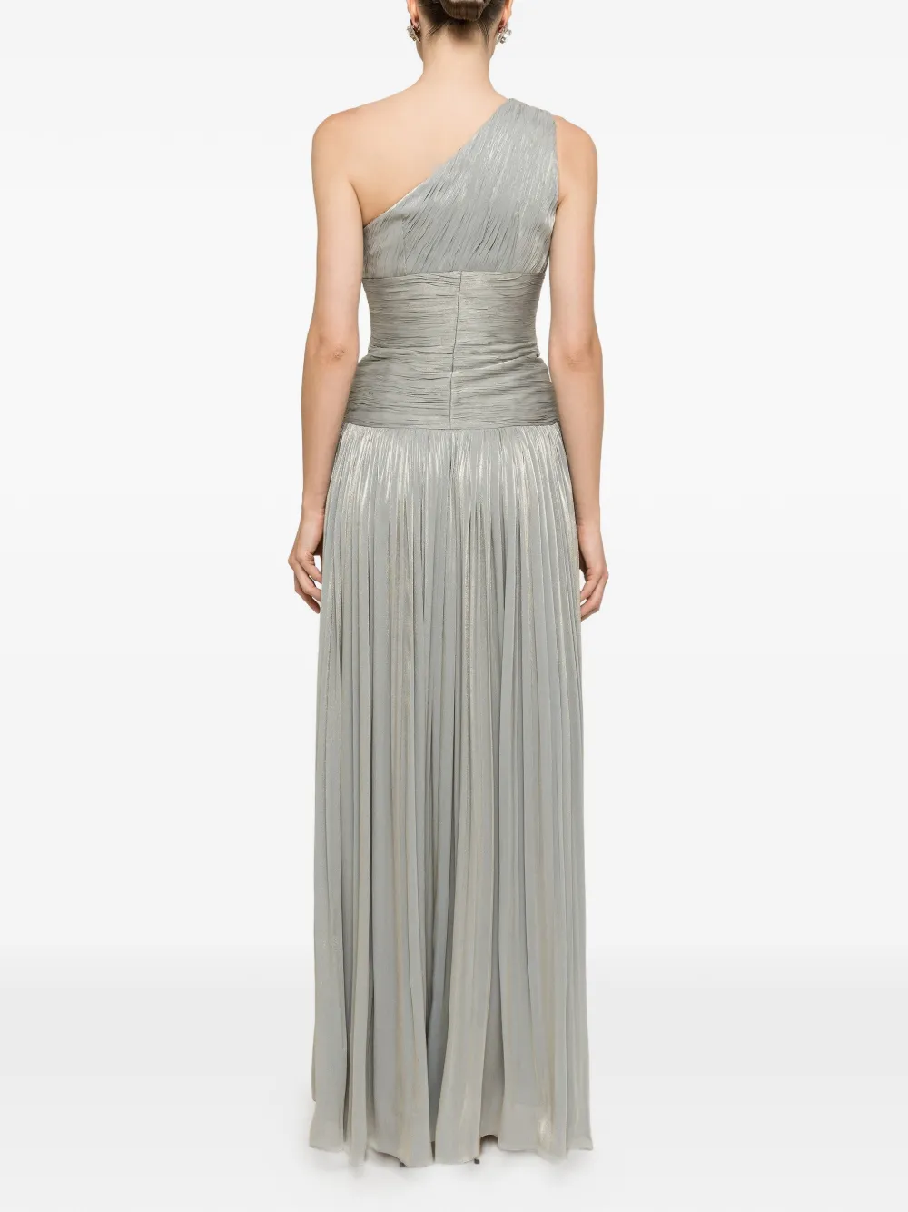 NISSA Asymmetrische voile maxi-jurk Groen