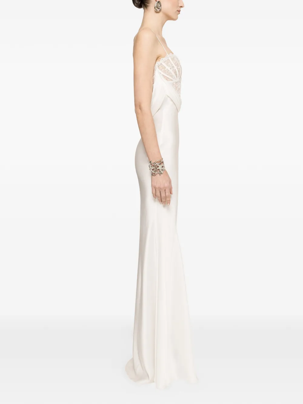 NISSA Maxi-jurk met kant Wit