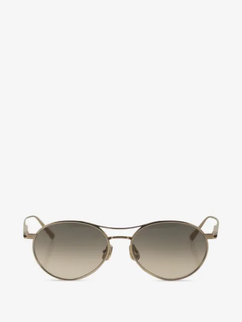 Brunello Cucinelli lunettes de soleil en titane à verres en cristal