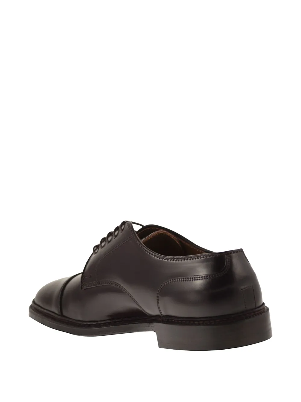 Alden Leren derby schoenen met bewerkte neus Bruin
