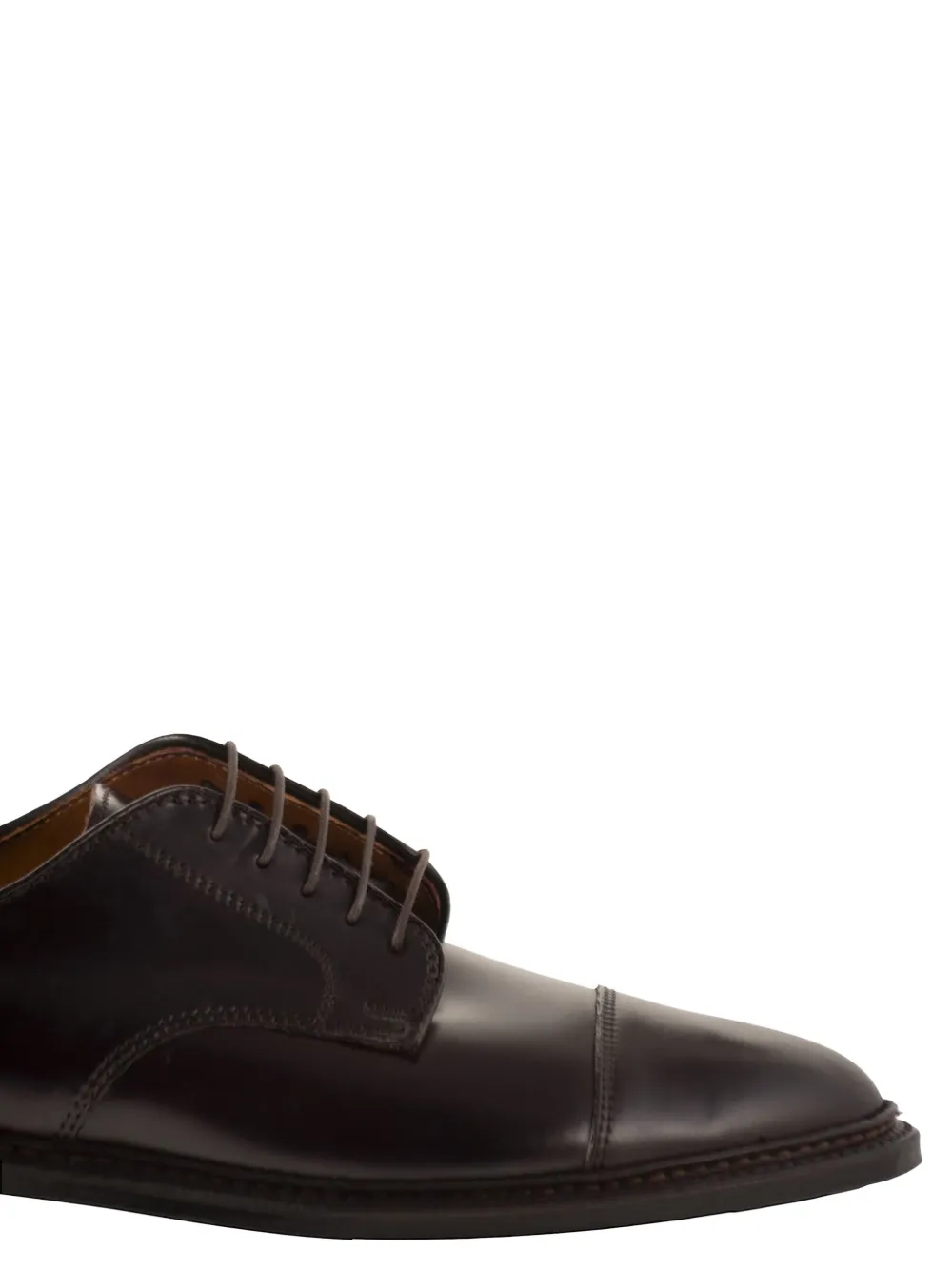 Alden Leren derby schoenen met bewerkte neus Bruin