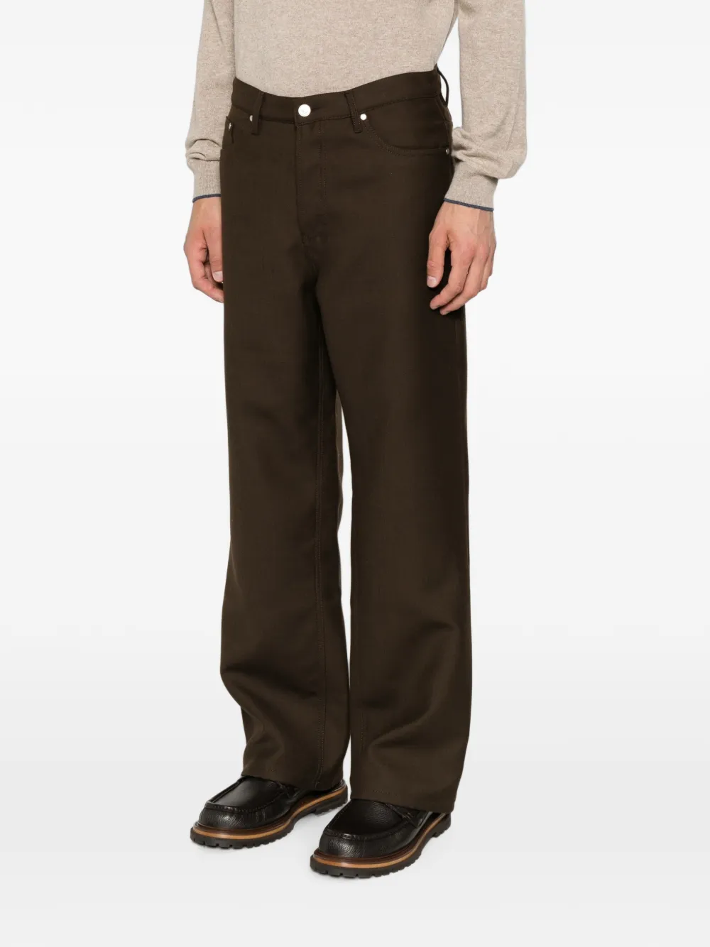 SANDRO Straight broek met 5 zakken Bruin