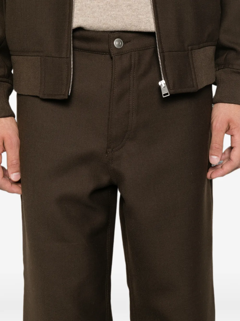 SANDRO Straight broek met 5 zakken Bruin