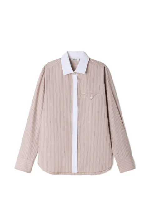 SANDRO striped shirt with contrast collar