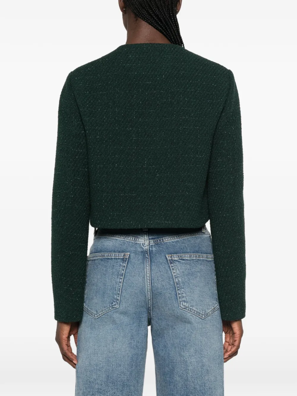 Maje Geruit tweed jack Groen