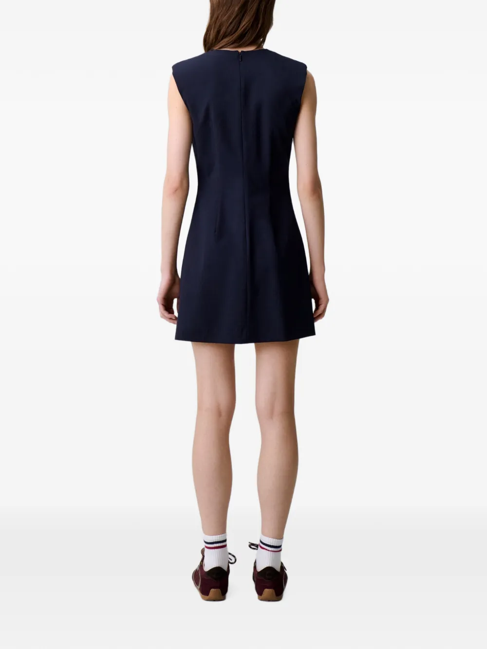 Claudie Pierlot Geplooide jurk met knoopdetail Blauw