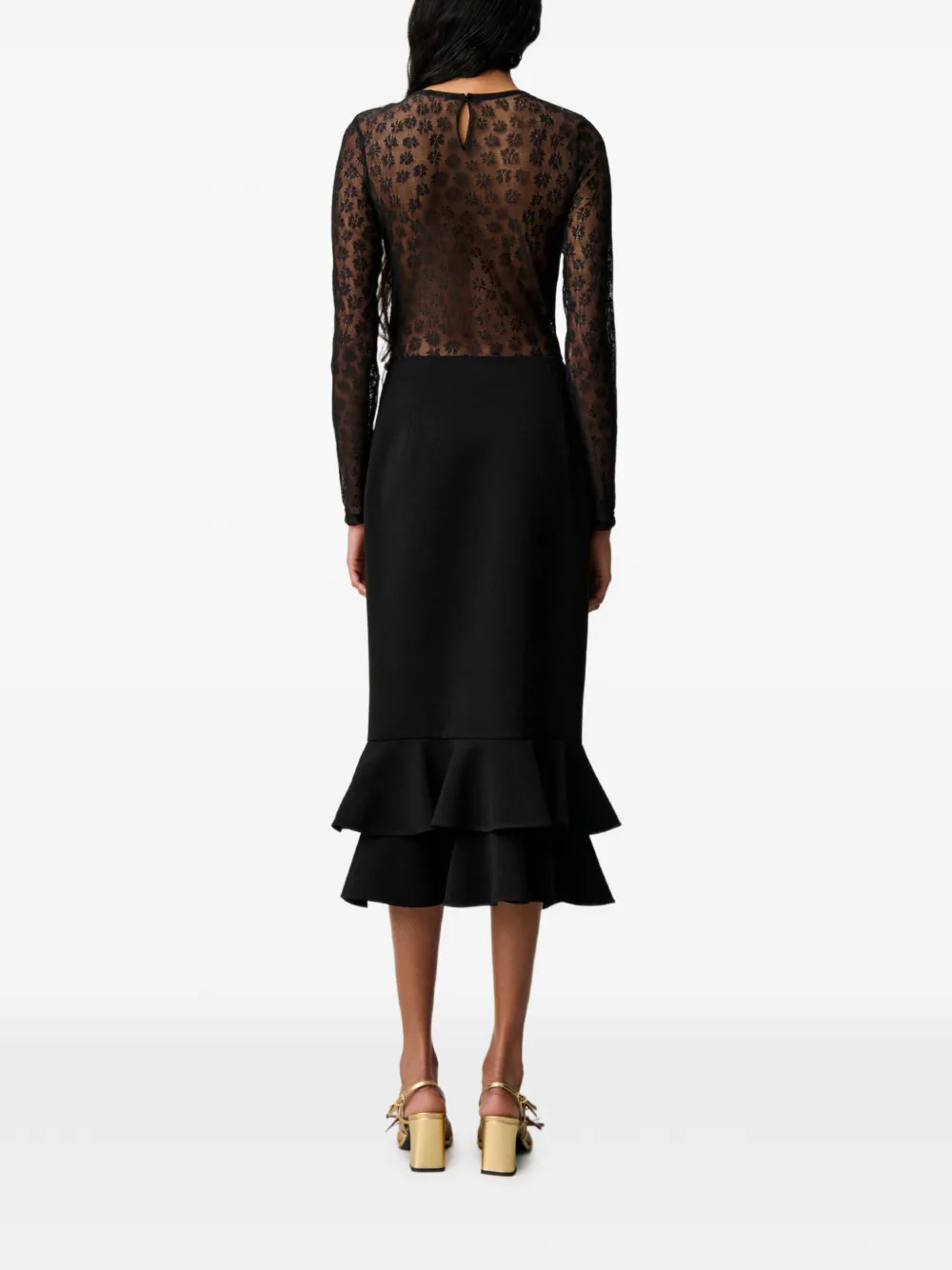 Claudie Pierlot Top met bloemenkant Zwart