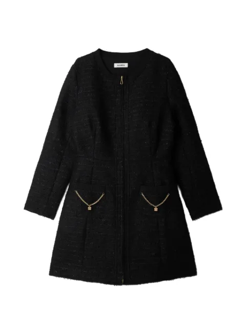 SANDRO tweed dress with metal chain