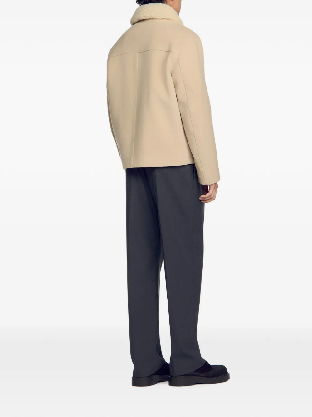 SANDRO Jack met lammy kraag Beige