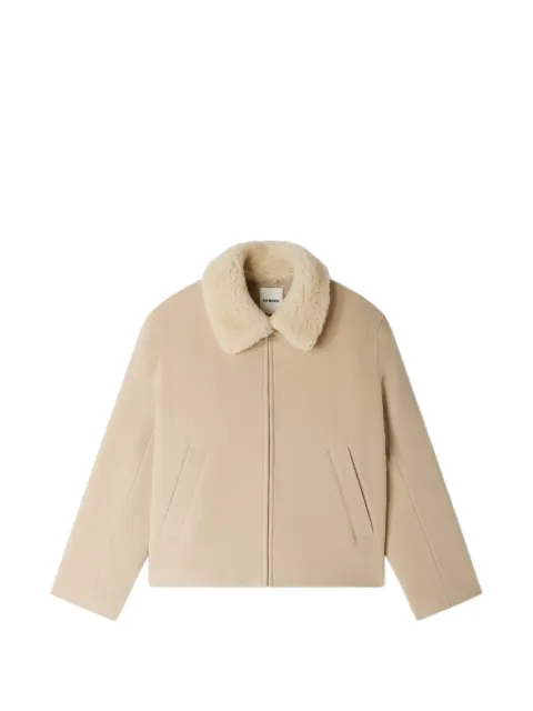 SANDRO chaqueta con cuello de pelo y cremallera