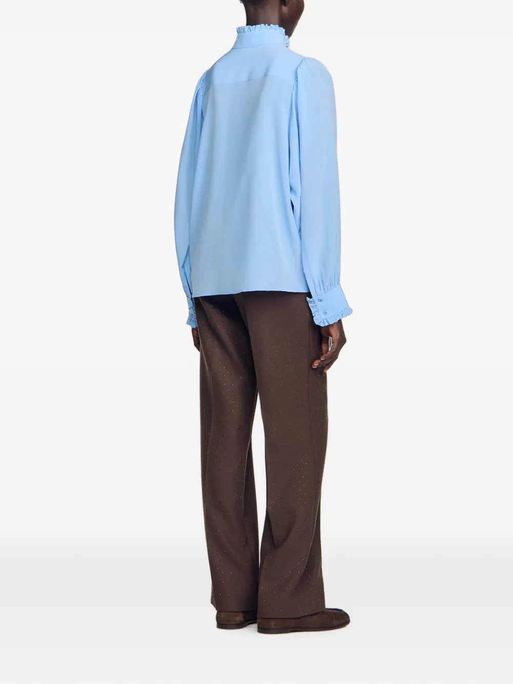SANDRO Blouse met ruches Blauw