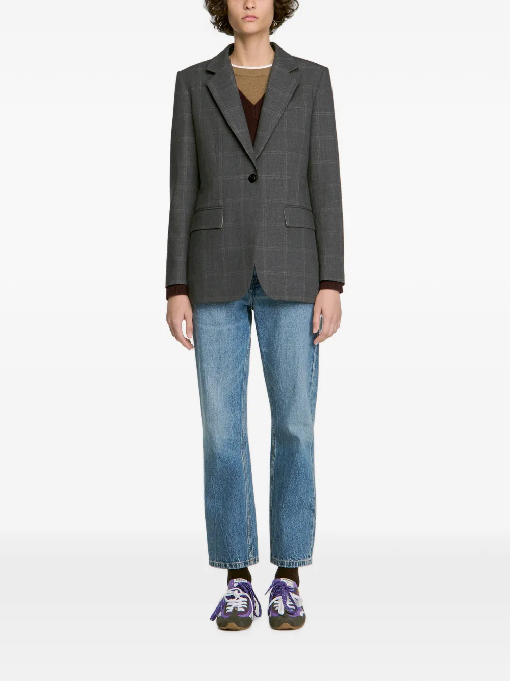 SANDRO Geruit colbert Grijs