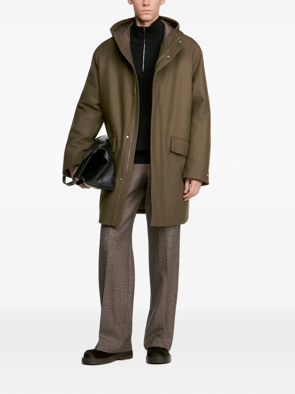 SANDRO Parka met capuchon en rits Bruin
