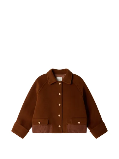 SANDRO button-up wool-blend jacket