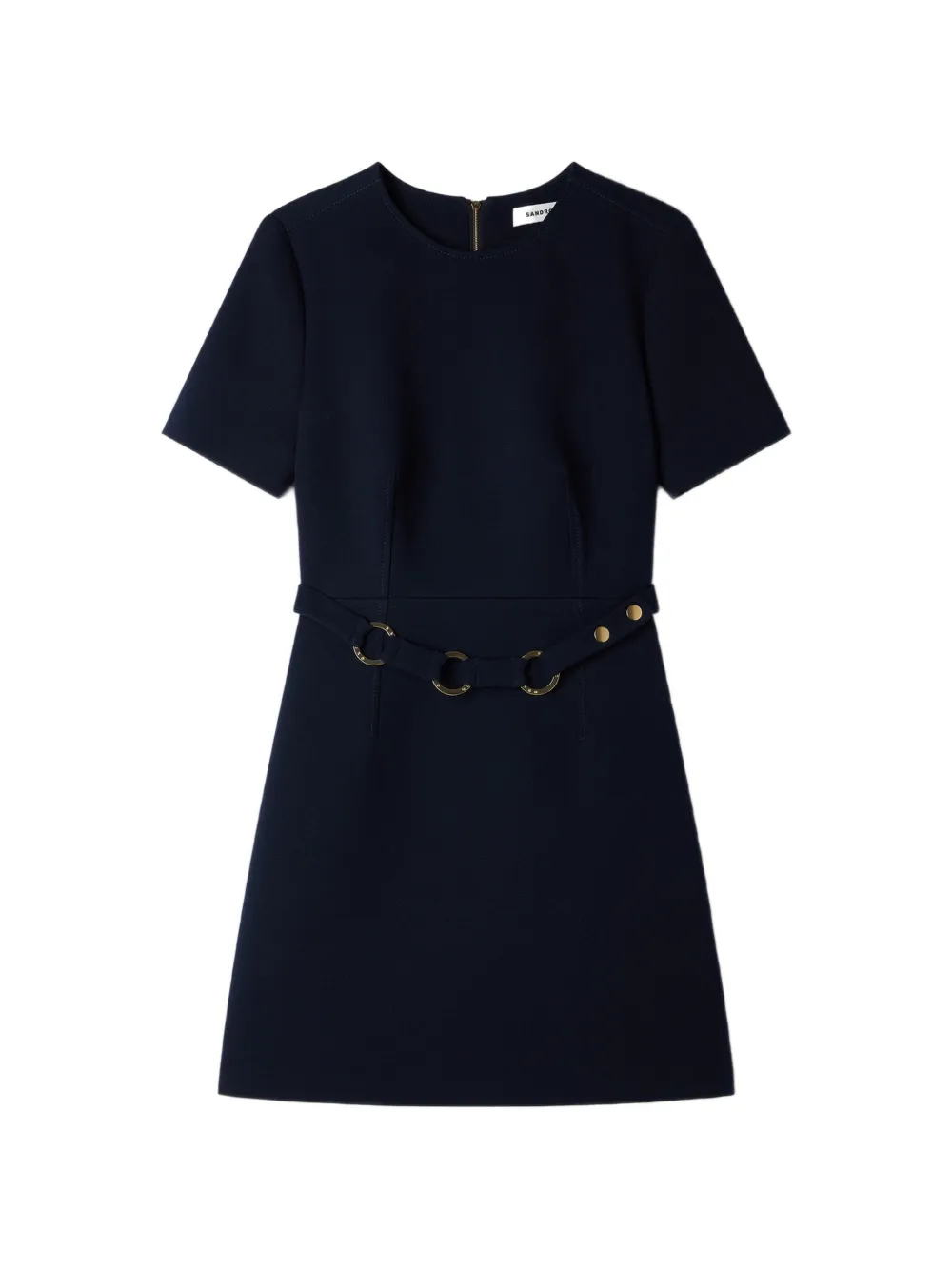 SANDRO short dress with ring belt - Blau