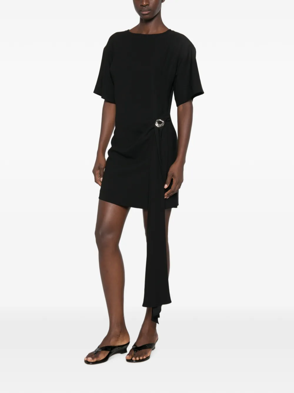 SANDRO Gedrapeerde mini-jurk met gesp detail Zwart