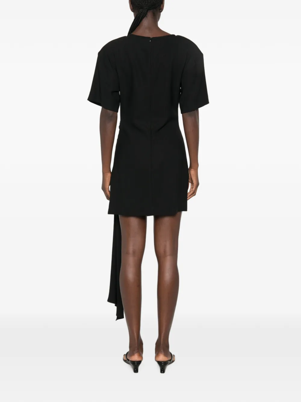 SANDRO Gedrapeerde mini-jurk met gesp detail Zwart